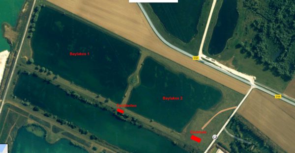 Plattegrond van het betaalwater Baylakes