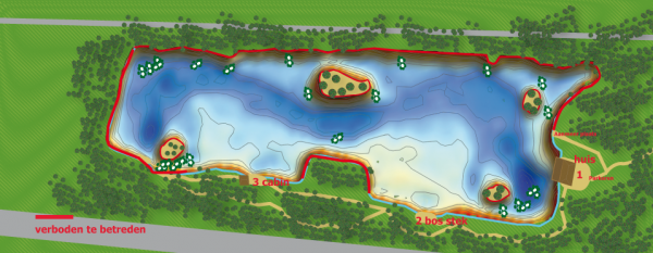 Plattegrond van het betaalwater Carpvalley